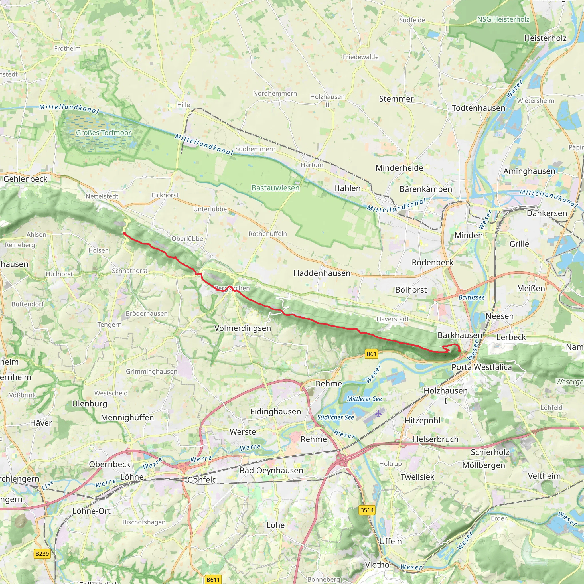 Schnathorster Berg to Barkhausen Walk via Muhlensteig mobile static map