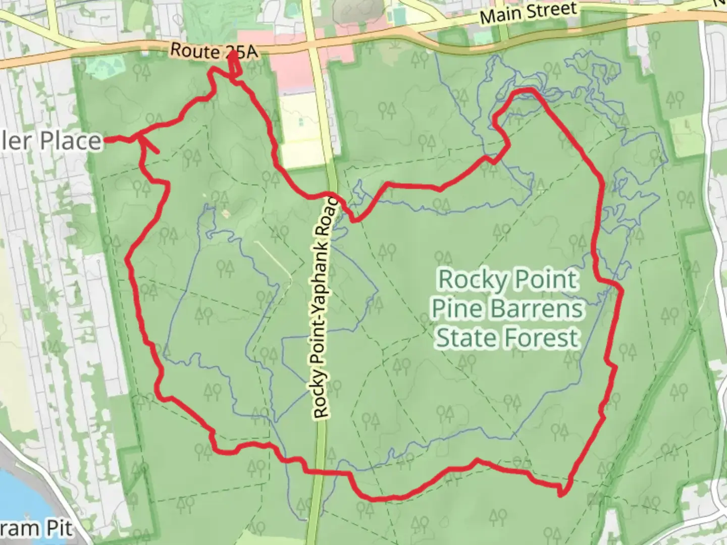 An image depicting the trail Rocky Point Red Trail Loop and its surrounding area.