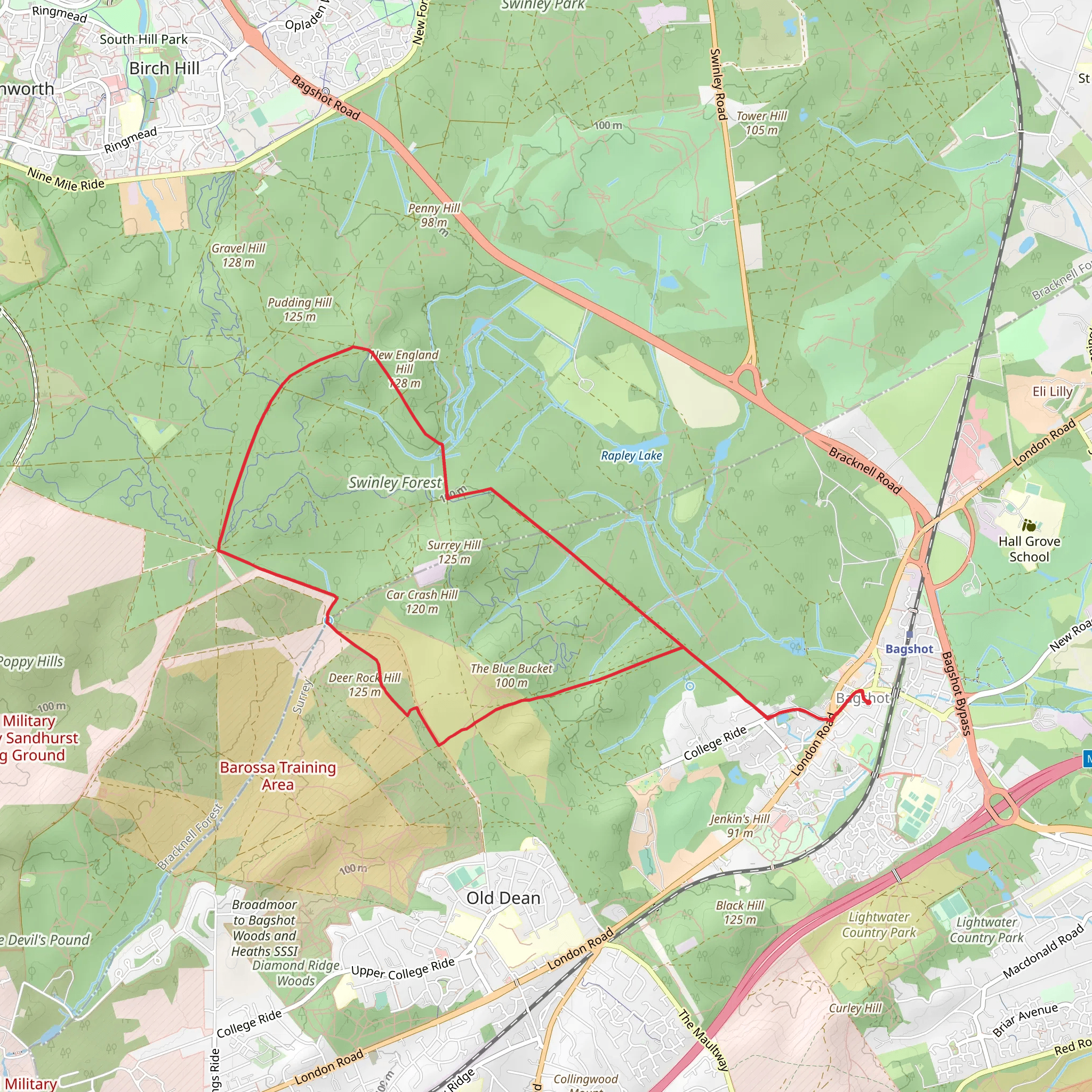 New England Hill via Vicarage Lane mobile static map
