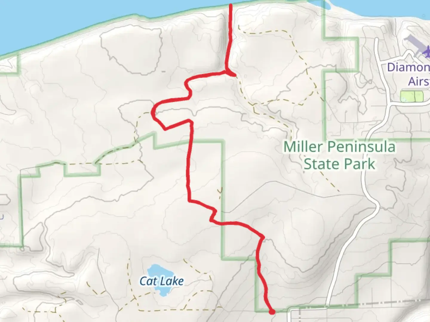 An image depicting the trail Yarrow Cutoff and Beach Trail and its surrounding area.