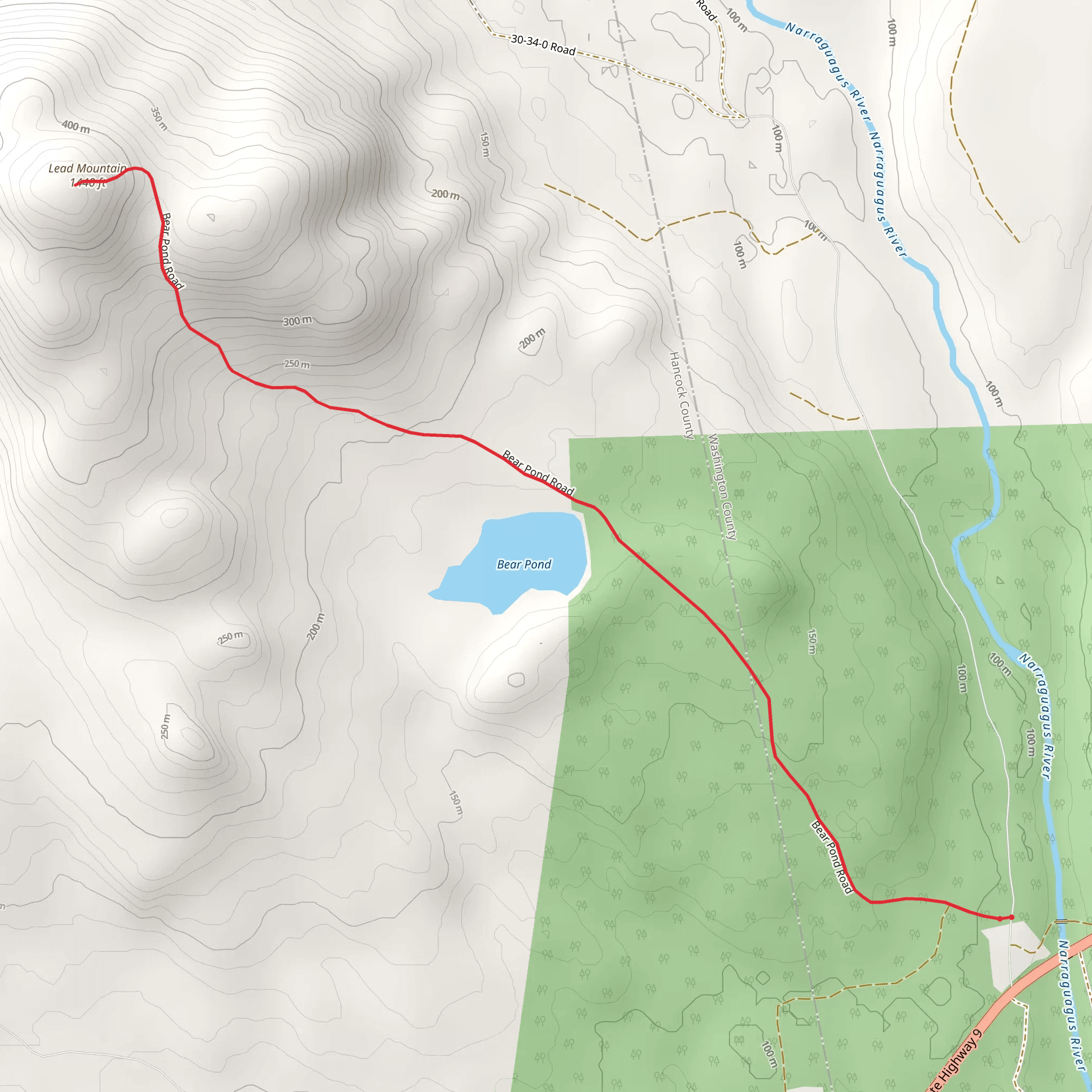Bear Pond and Lead Mountain mobile static map