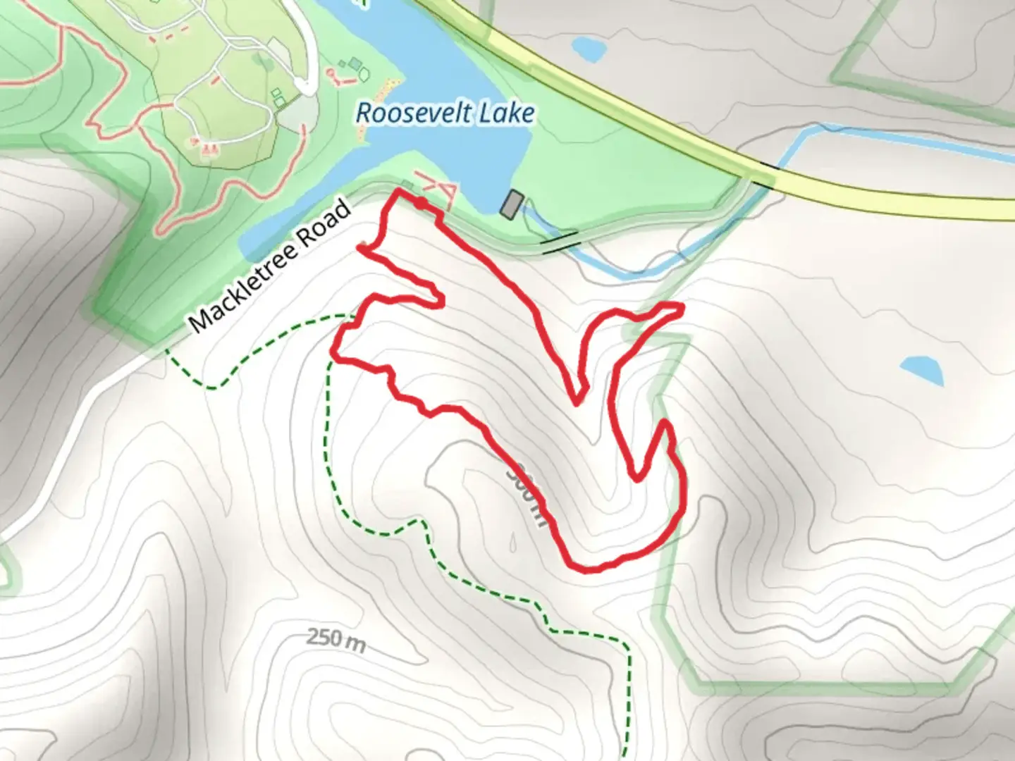 An image depicting the trail Lookout Loop Trail - Roosevelt Lake and its surrounding area.