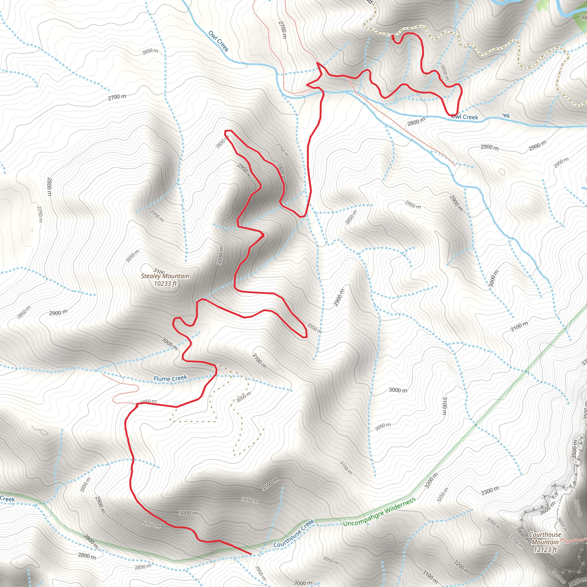 Stealey Mountain North via Old Owl Creek Trail mobile static map