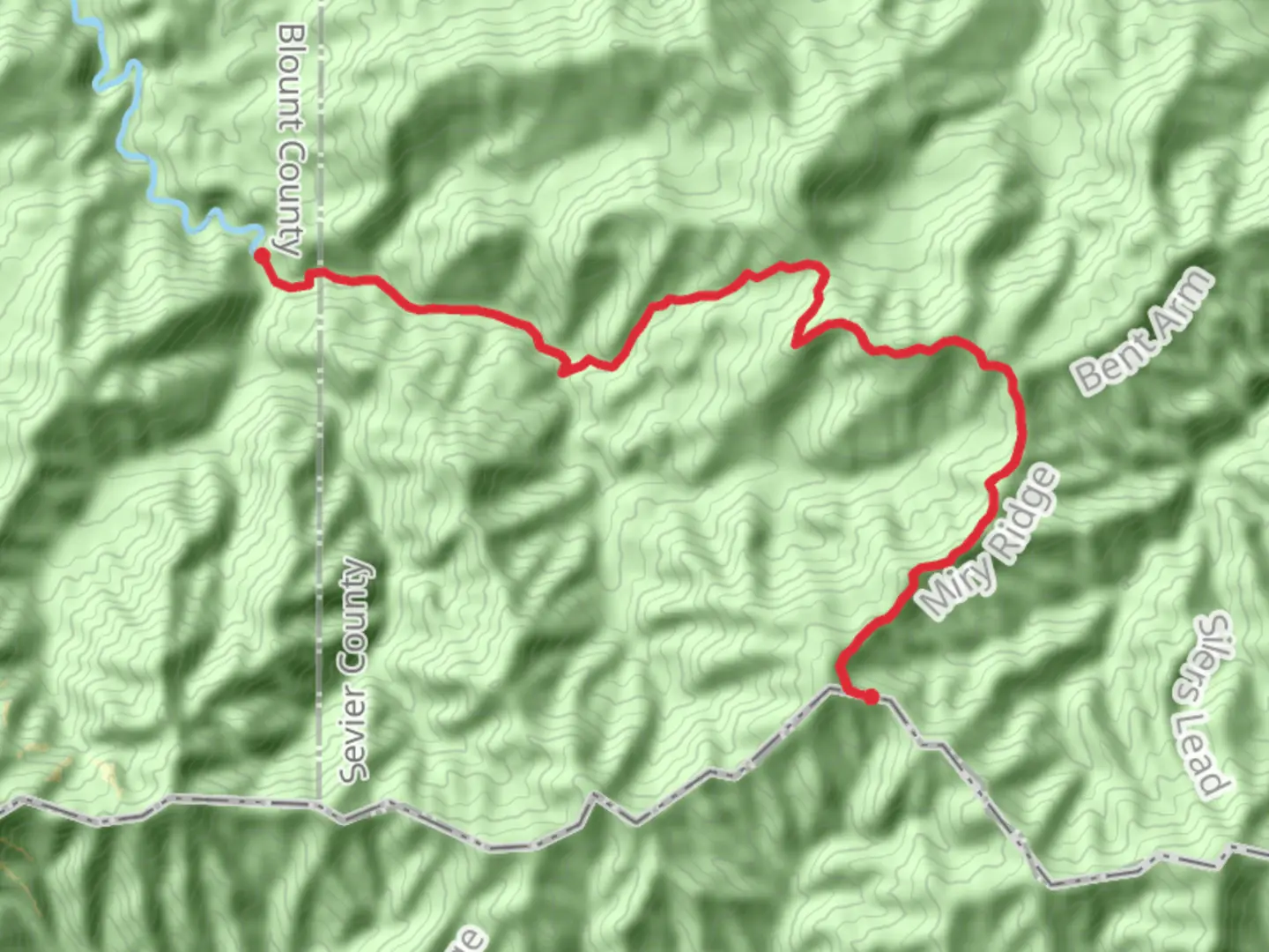 An image depicting the trail Middle Prong, Panther Creek and Miry Ridge Trail and its surrounding area.