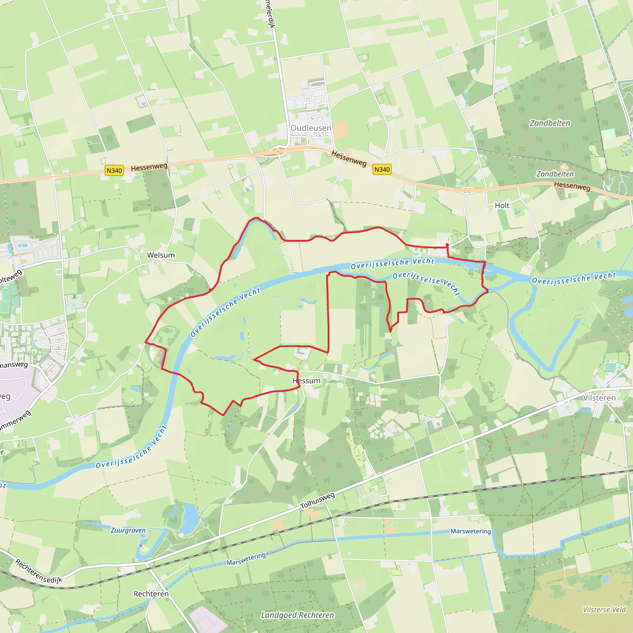 Hessumse Strand and Uitkijktoren de Stokle via Wolfsteeg and Gradie Noordmanpad mobile static map