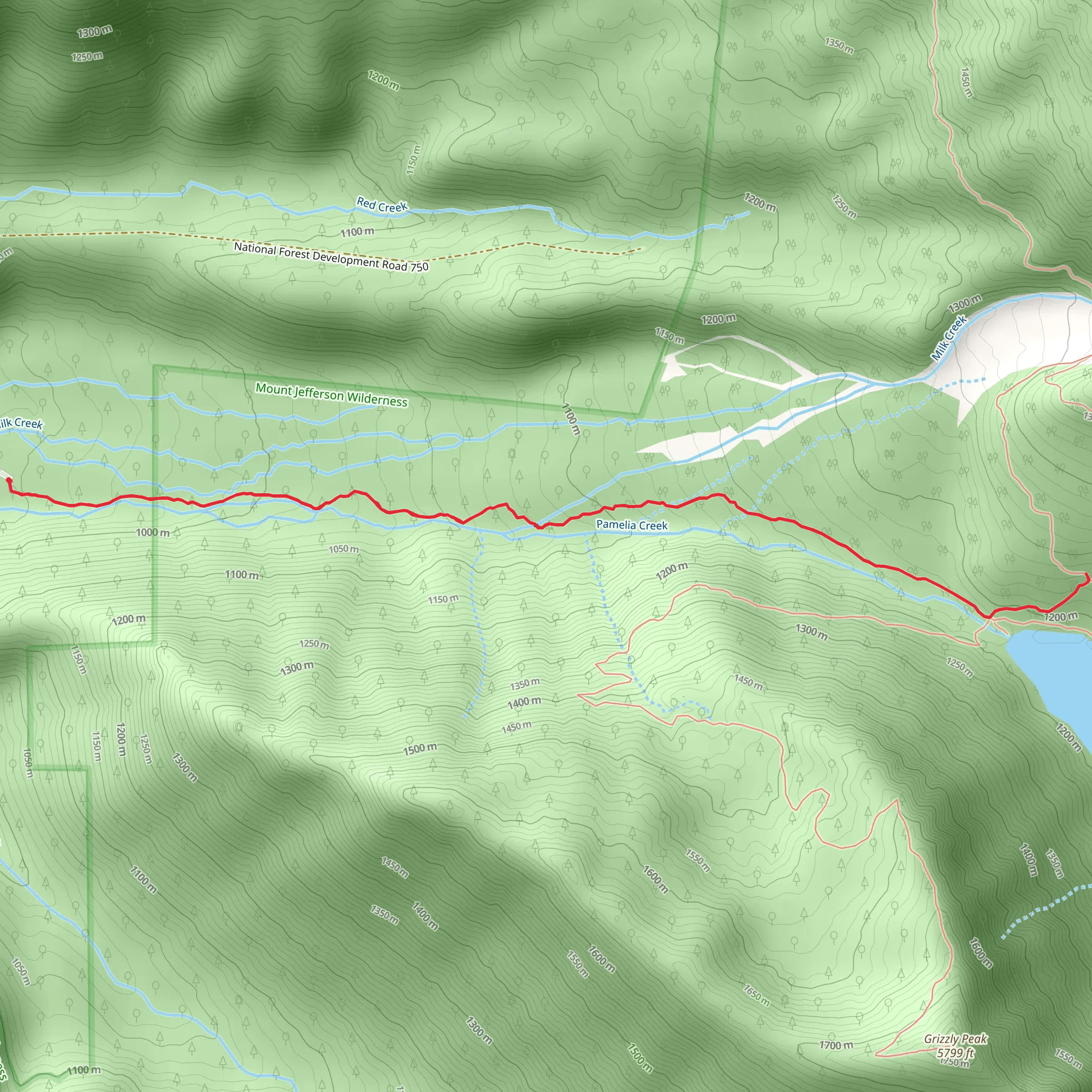 Pamelia Lake Trail mobile static map
