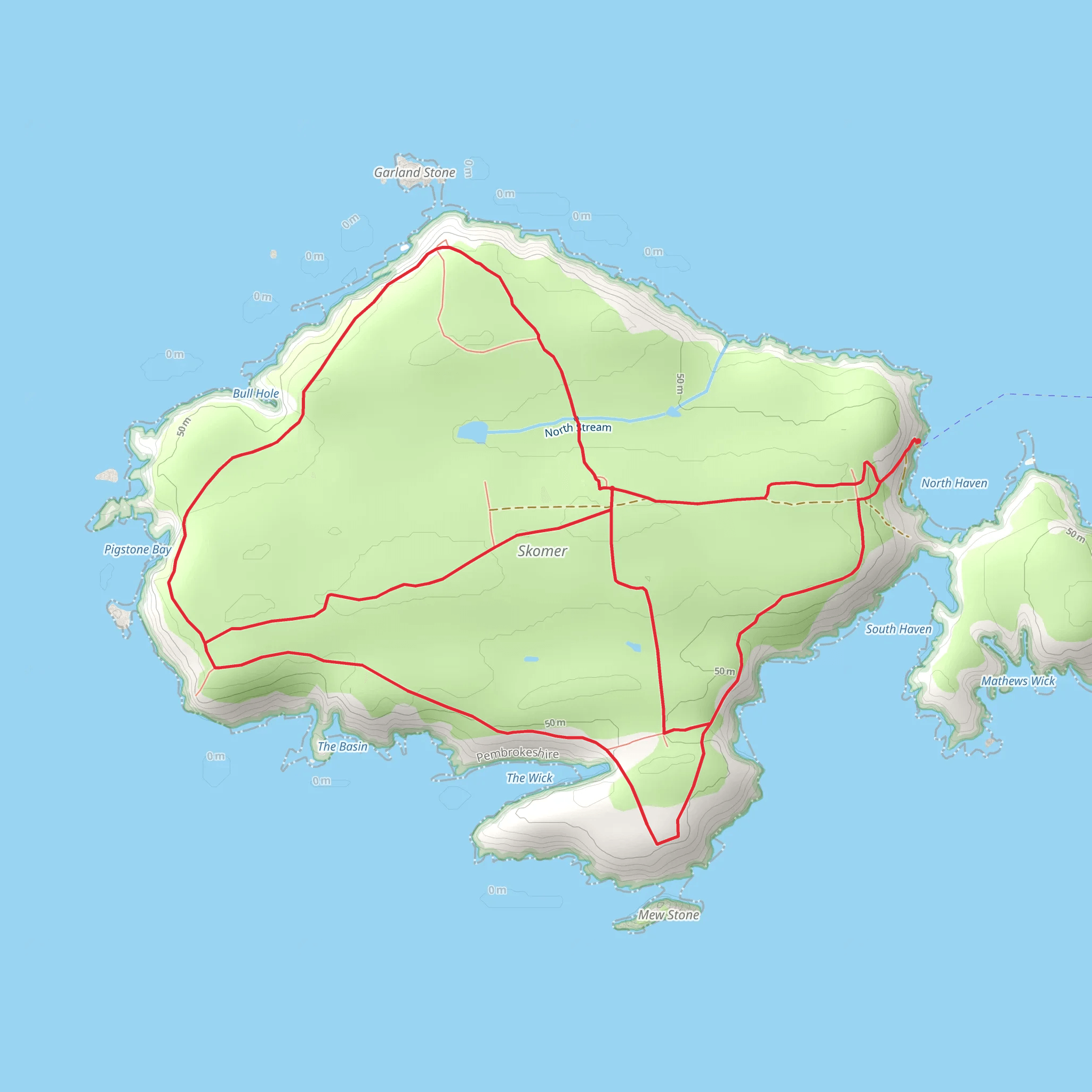 Skomer Island mobile static map