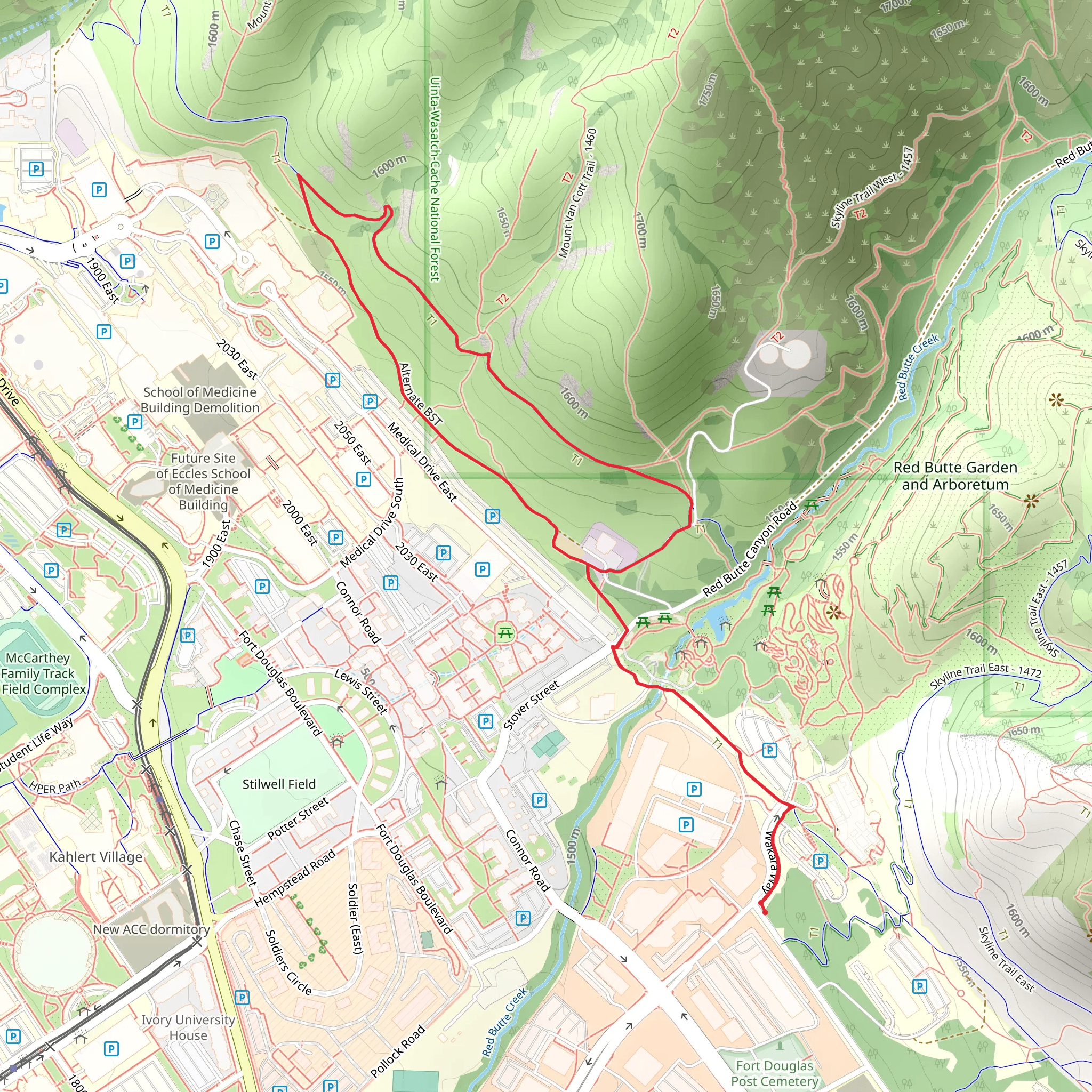 Bonneville Shoreline Trail - Mount Van Cott Section mobile static map