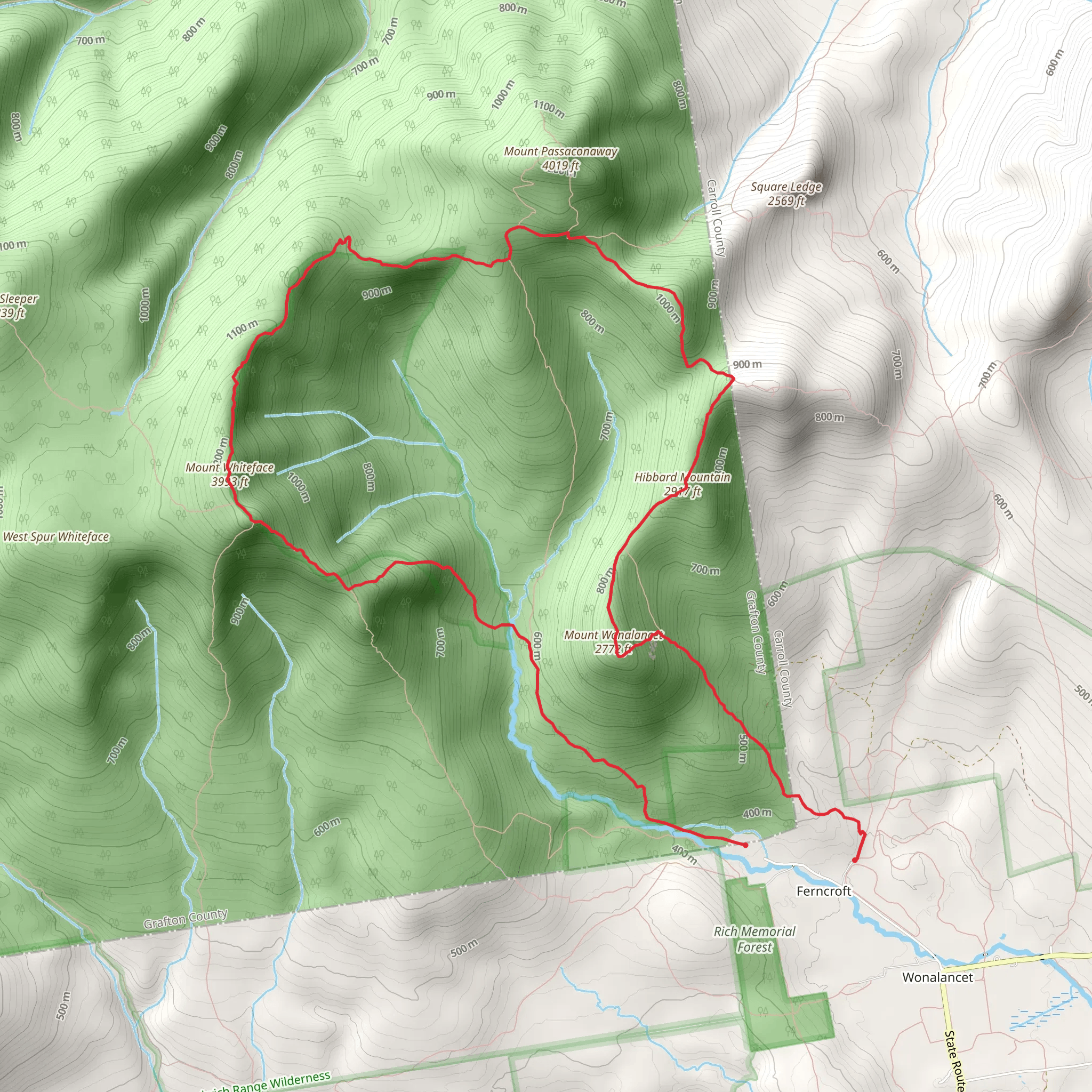 Rollins Trail via Wonalacent Range Trail mobile static map