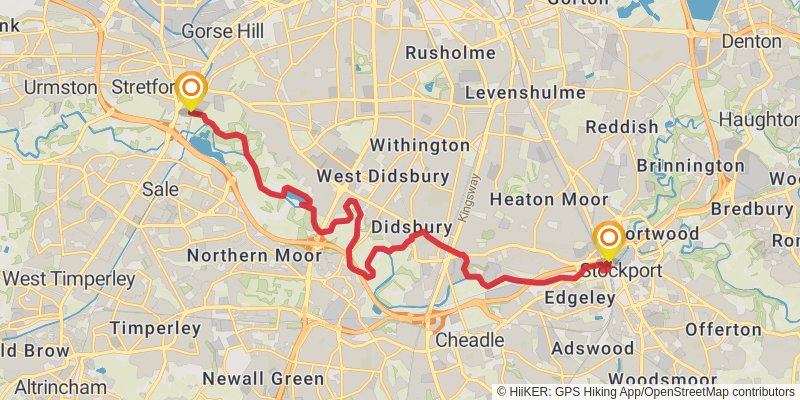 Liverpool to Hull Walk stage 4 Map