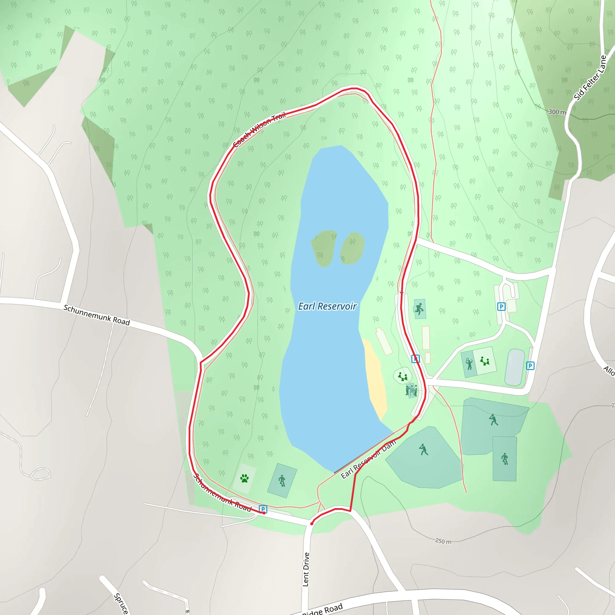 Earl Reservoir Loop Trail mobile static map