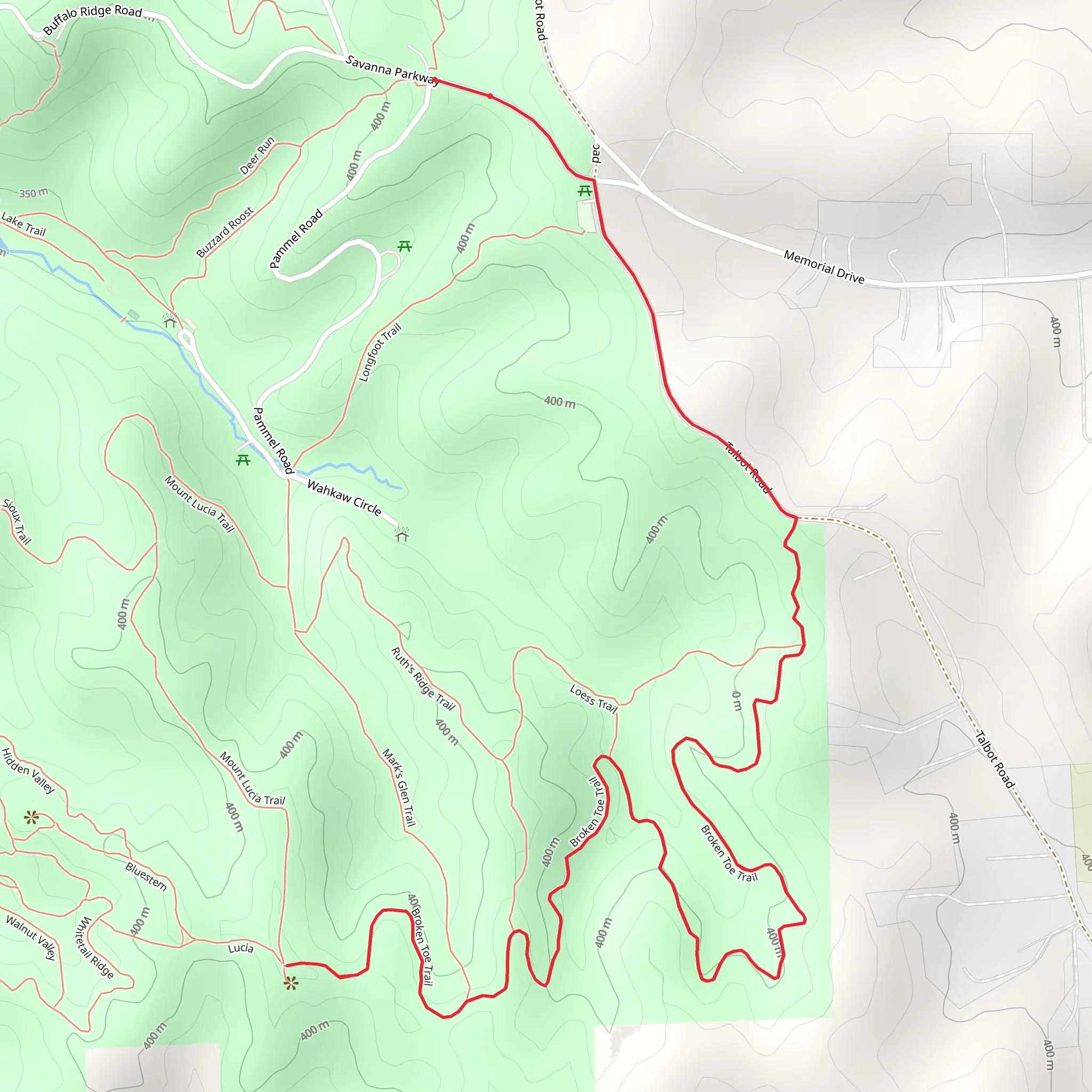 Broken Toe Trail mobile static map