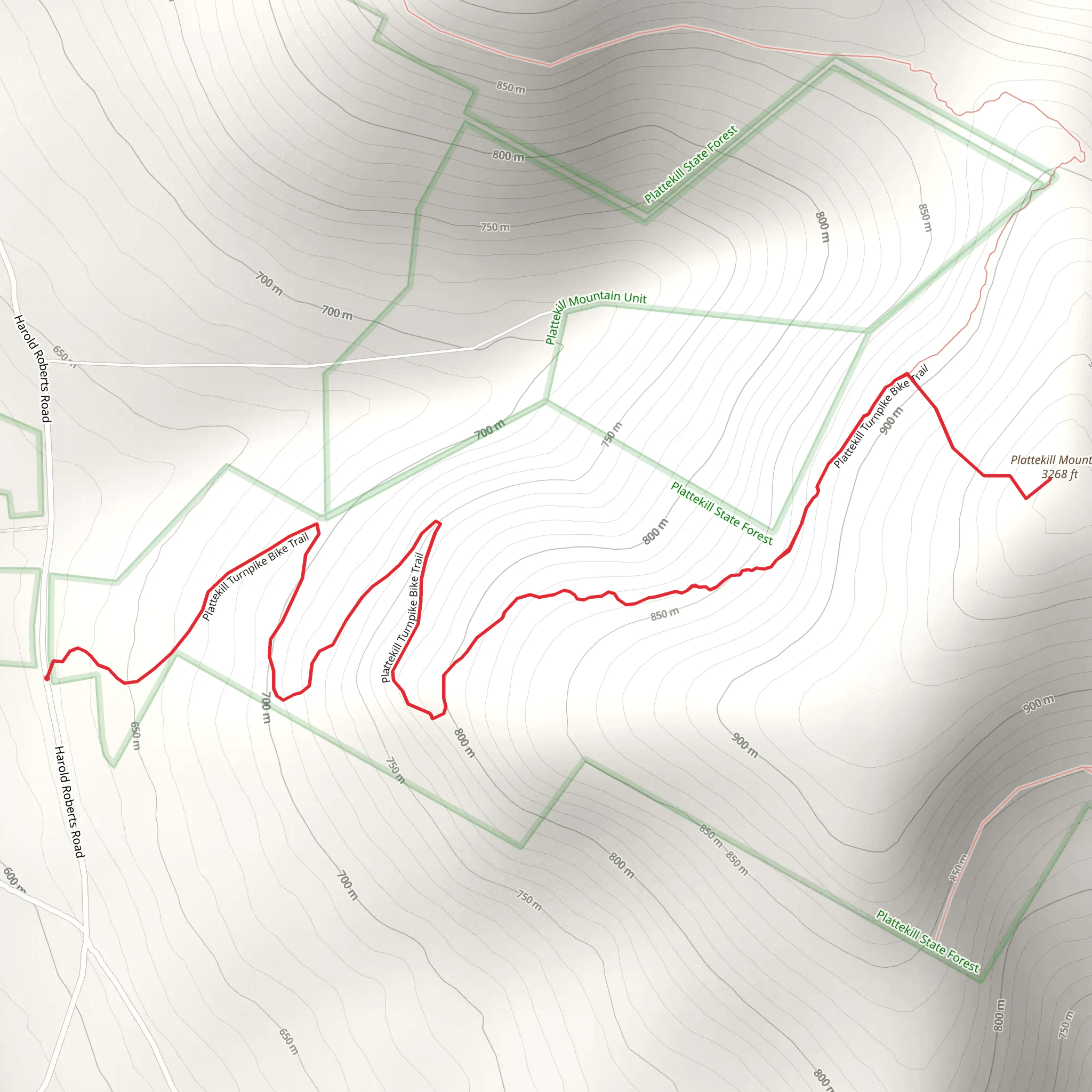Plattekill Mountain Trail mobile static map