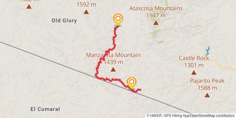 Sycamore Canyon Trail stage 2 Map