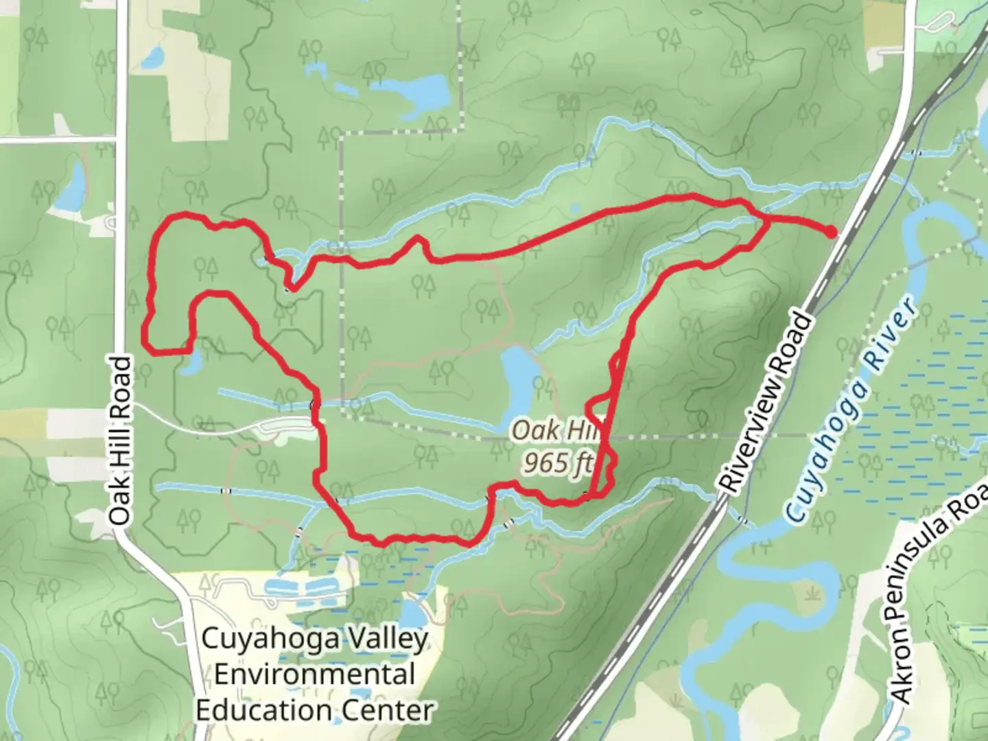 An image depicting the trail Oak Hill and Plateau Loop Trail and its surrounding area.